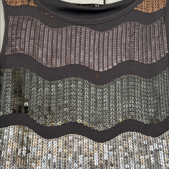 Forever 21 Sequins Shimmering Striped Multicolor Mini Party Dress - Picture 5 of 13